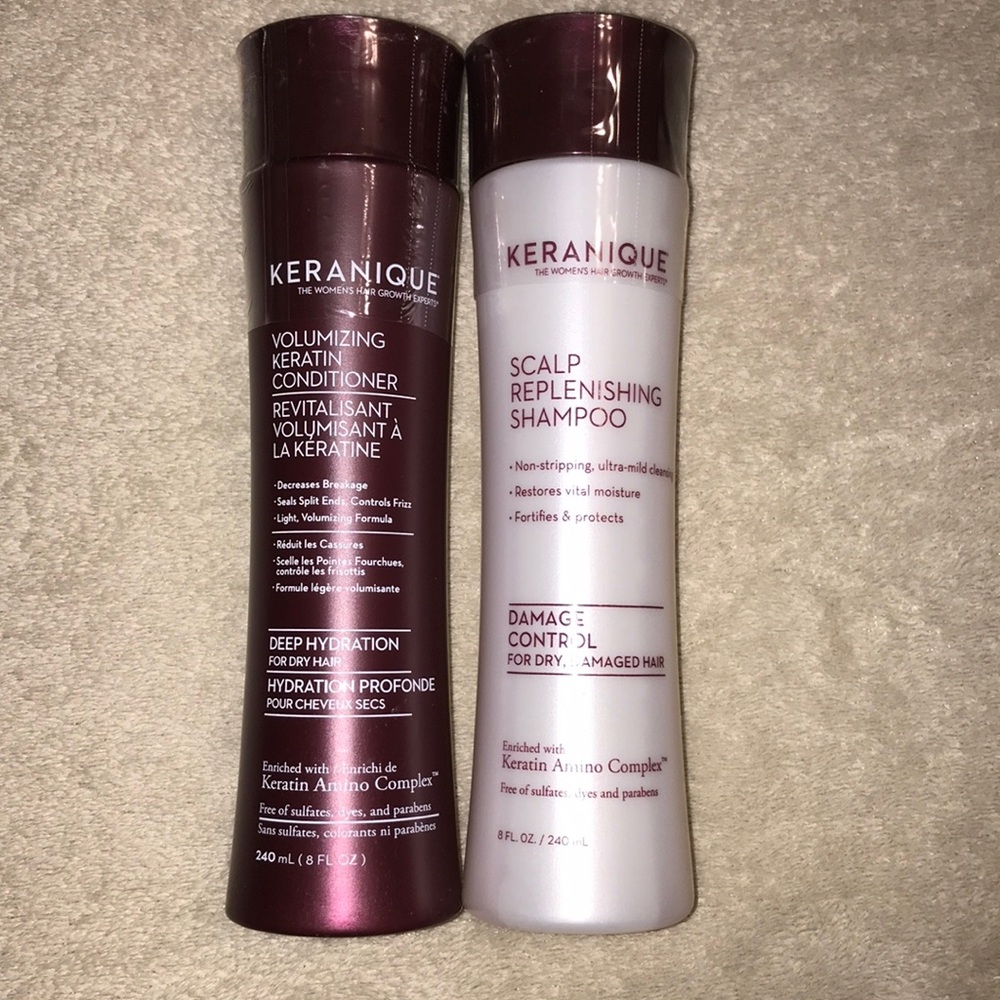 Scalp Replenishing Shampoo & Volumizing Keratin Conditioner - Burgundy & White